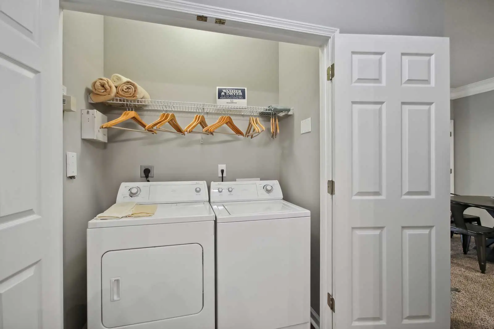 Washer and dryer closet